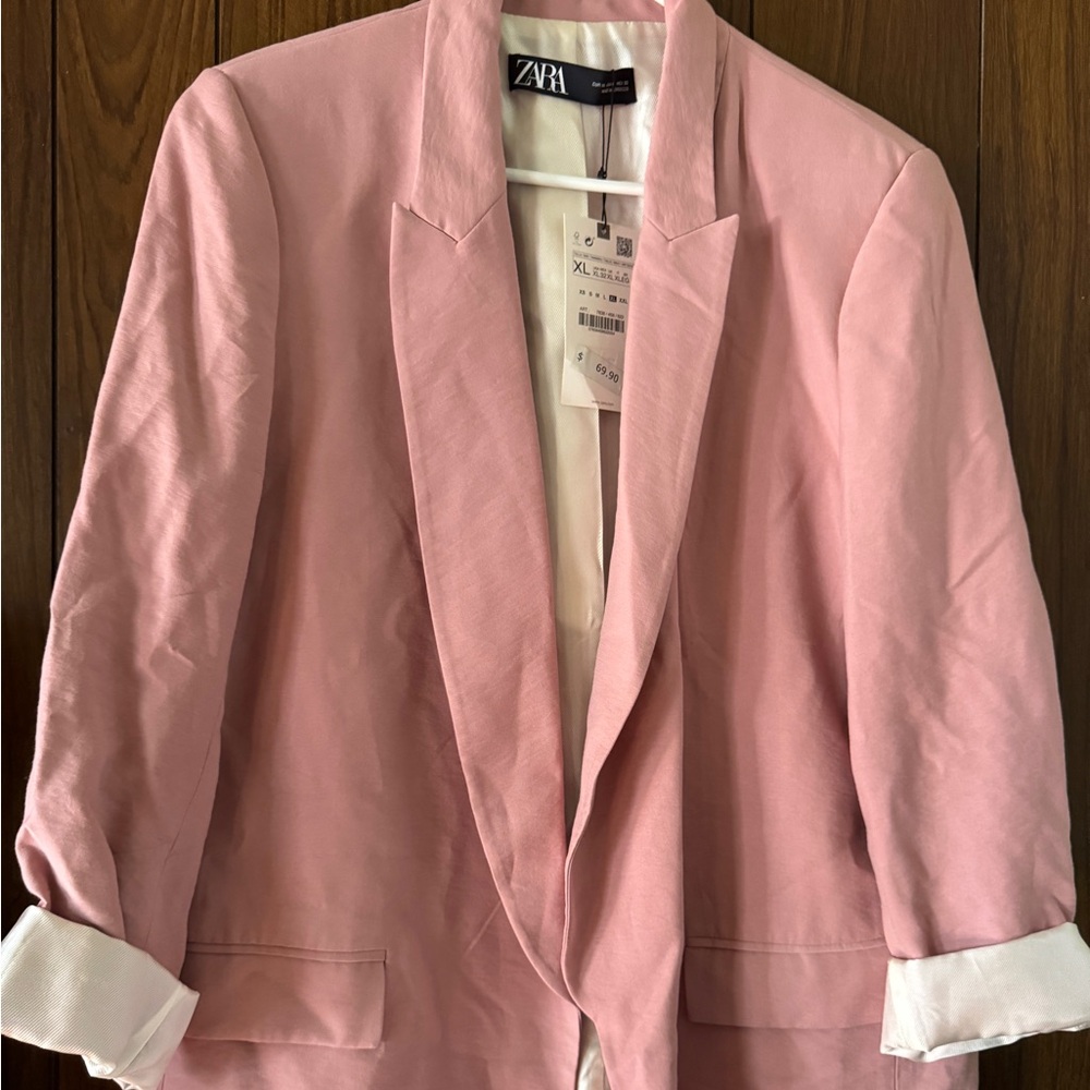 New w tags Zara Pink Blazer Jacket XL